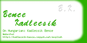 bence kadlecsik business card